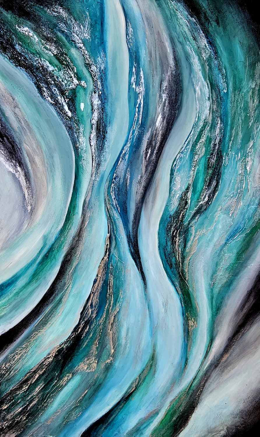 "Waves of the Subconscious Mind" — Original Mixed Media on Canvas | Deep Into Subconscious Collection